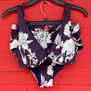 🟥 Athleta floral high waist bikini set